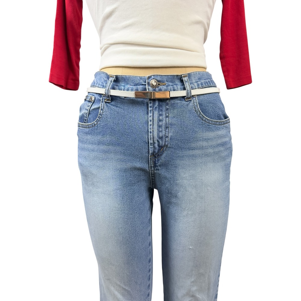 Y2K XOXO Light Wash Bootcut Jeans Heart Logo Mid Rise Western 2000s Chic M - Picture 3 of 8